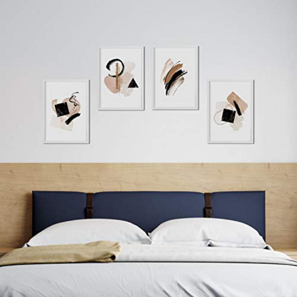 POSTER Set mit 4 Abstrakte Formen und Figuren Braun A3 Rahmenlos - Klar, Papier (29.7/3cm) - Nacnic