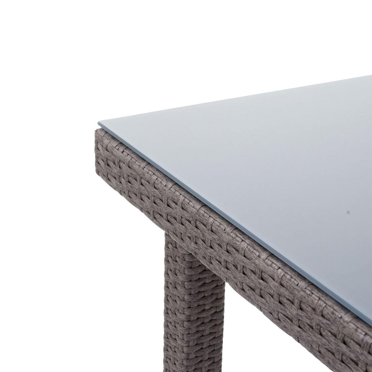 GARTENTISCH Mattis aus Poly-Rattan HxBxT 74,5x80x80cm Grau - Grau, Kunststoff (80/80/74.5cm) - PROREGAL