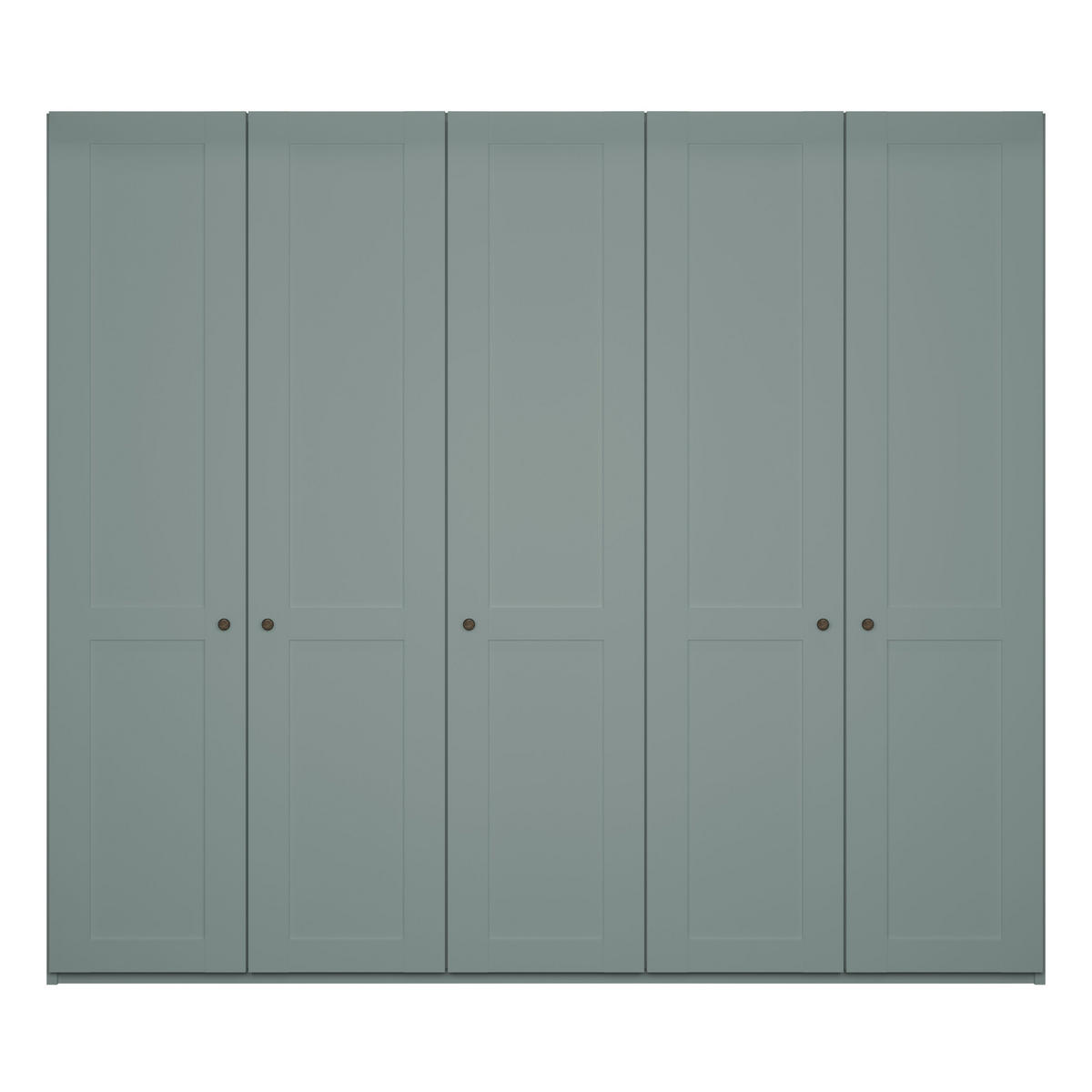 SCHLAFZIMMER Greenholm in Salbeigrün 4 teilig mit Kleiderschrank 250cm Breite ohne Spiegel, 180er Doppelbett und zwei Nachtschränken - Grün, Holzwerkstoff (80/200/120cm)