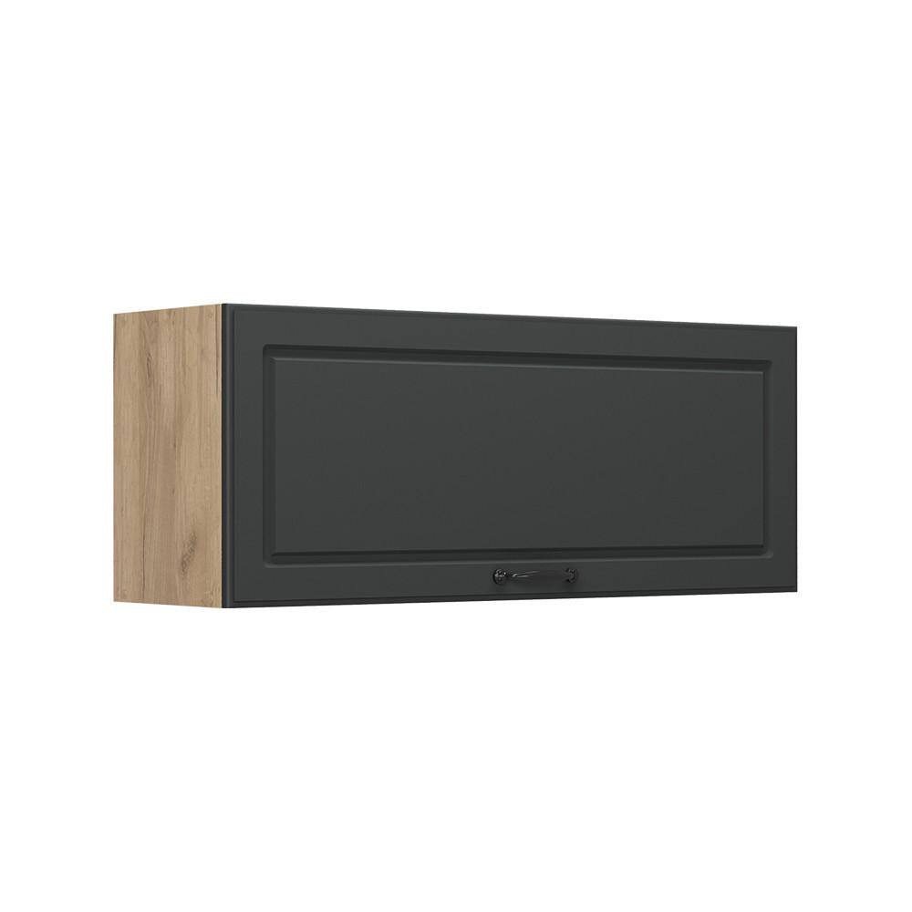 HÄNGESCHRANK R-Line, Anthrazit Landhaus/Goldkraft Eiche, 100 cm Flach - Honigeiche/Anthrazit, Holzwerkstoff (100/40/31cm) - Vicco