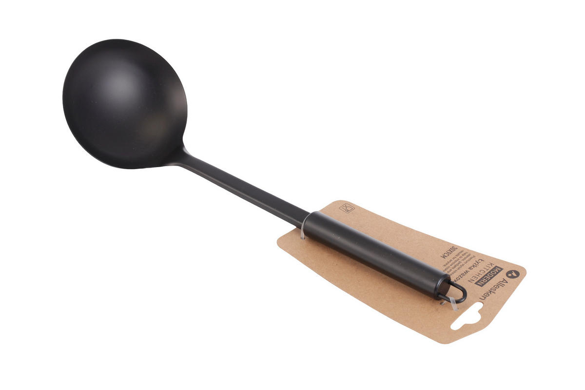 SCHÖPFLÖFFEL Modern Kitchen Schwarz 30/9/30 cm Metall - Schwarz, Metall (30cm) - Mondex