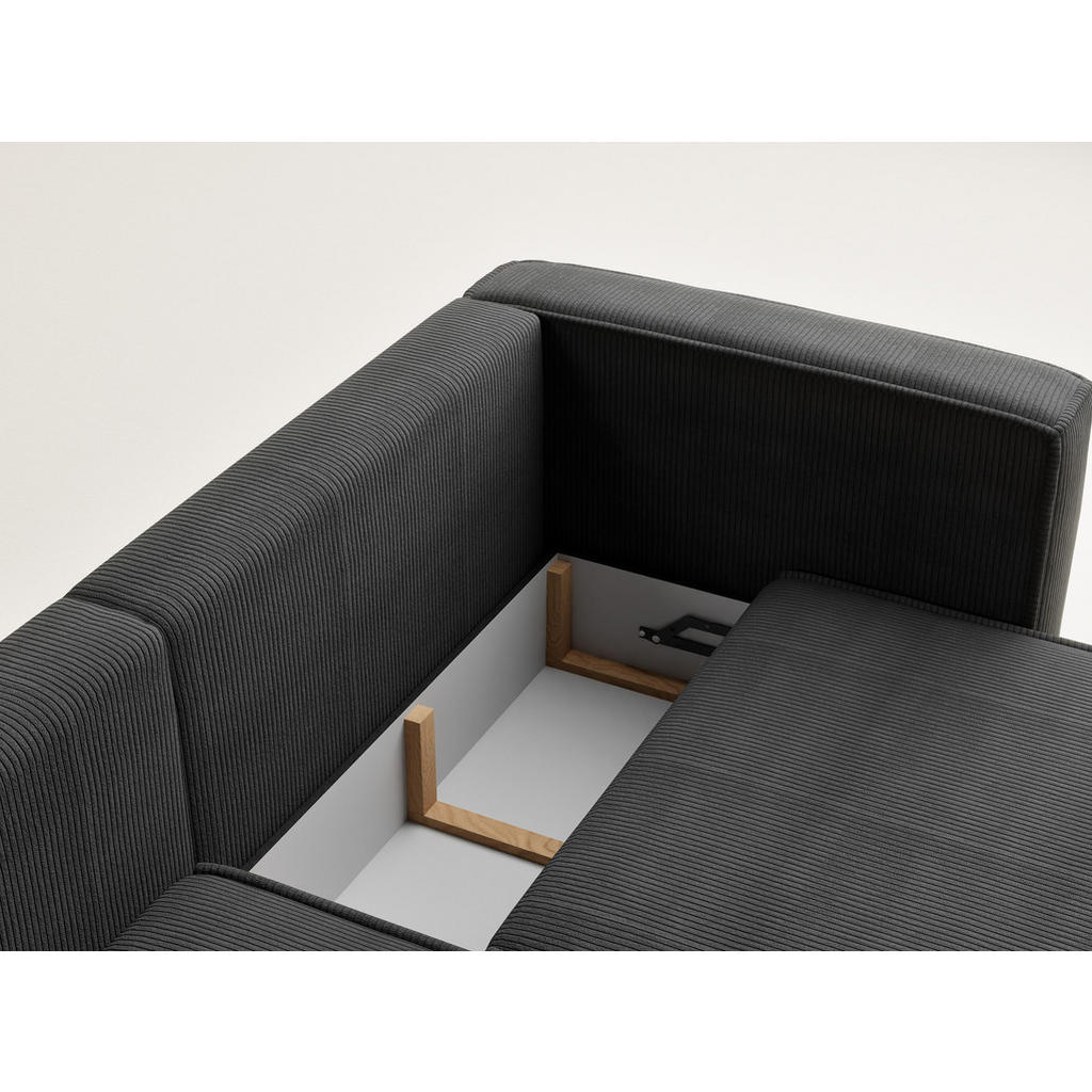 Thumbnail - Maison de Reve Ecksofa, Anthrazit, Textil, Holz, Holzwerkstoff, 3-Sitzer, Füllung: Schaumstoff, 250x152 cm, Oeko-Tex® St...