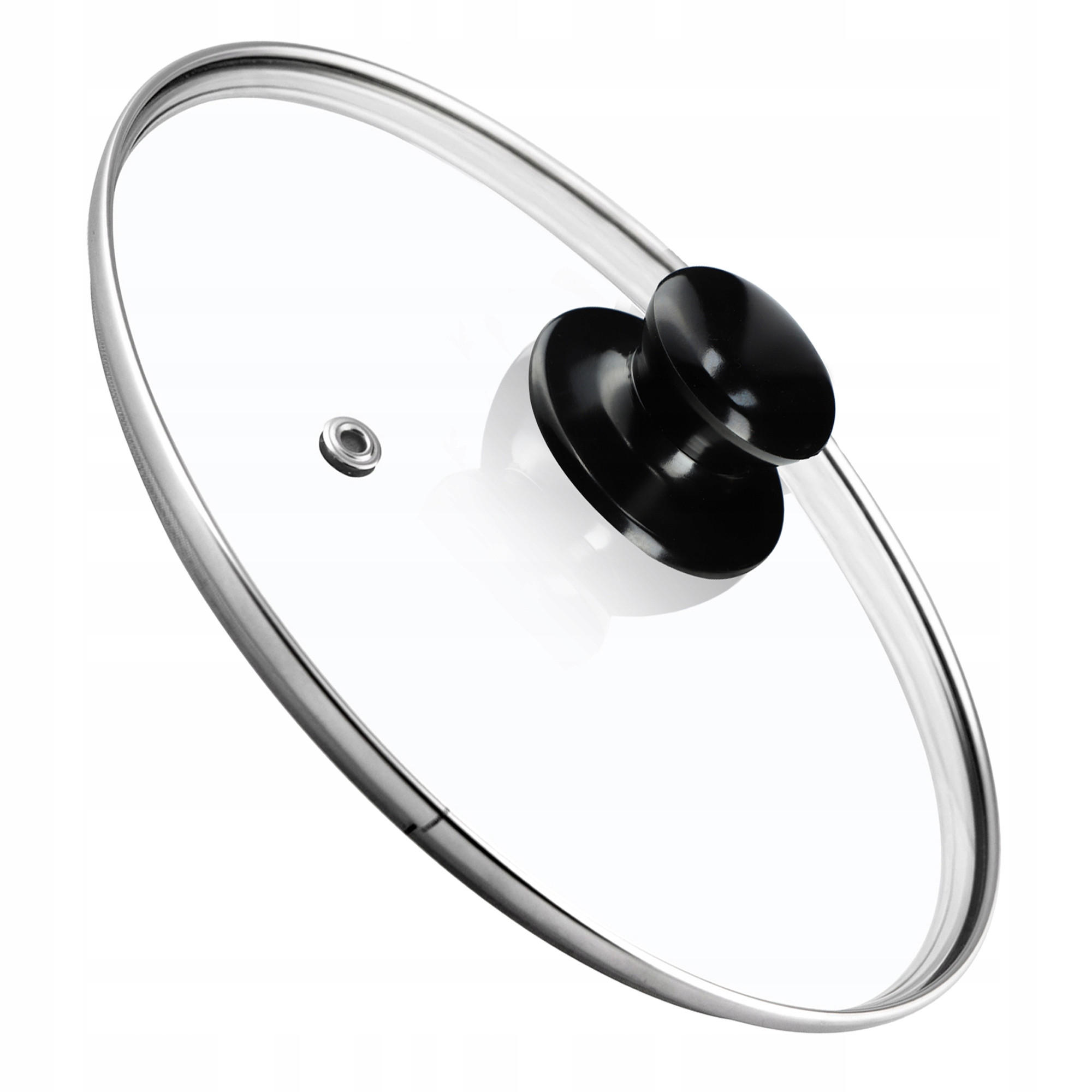 DECKEL mit schwarzem Griff, 28 cm, 1 Stück - Transparent, Glas/Kunststoff (28cm) - KADAX