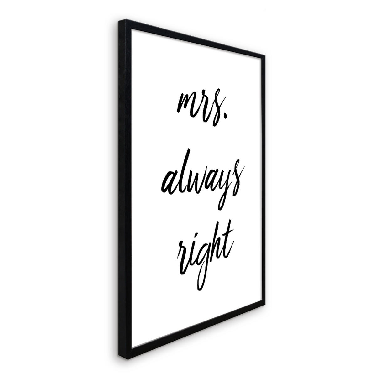 BILD mit Rahmen 2er Set 51x71 cm Spruch: Mr & Mrs Humor - Weiß, Holz (71/51cm) - artissimo