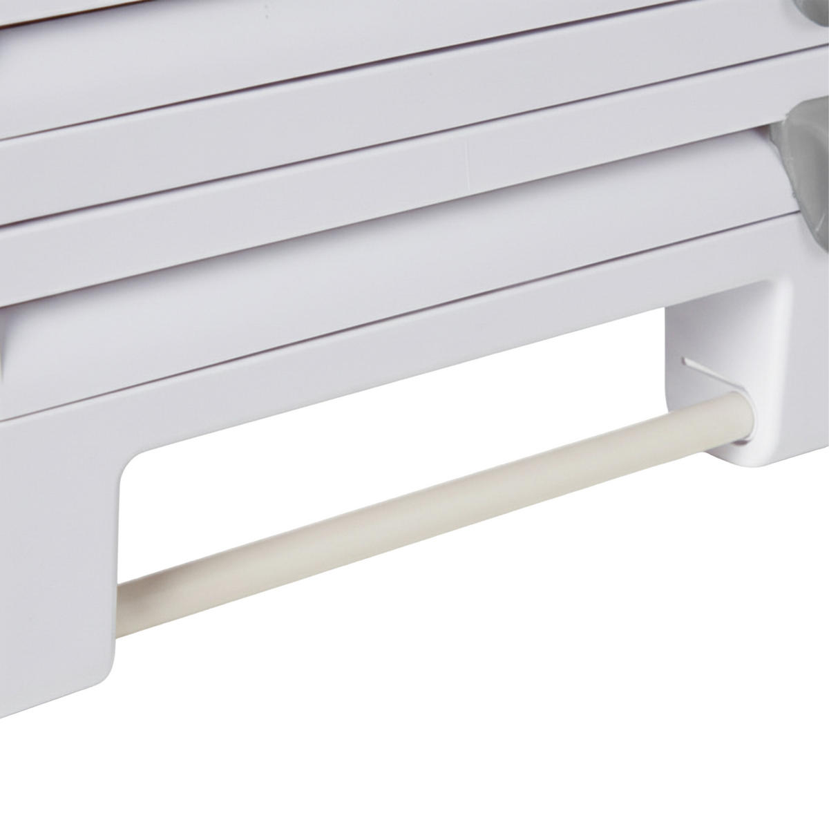 WANDROLLENHALTER - Weiß, Kunststoff/Metall (38/24.5/7.5cm) - Relaxdays