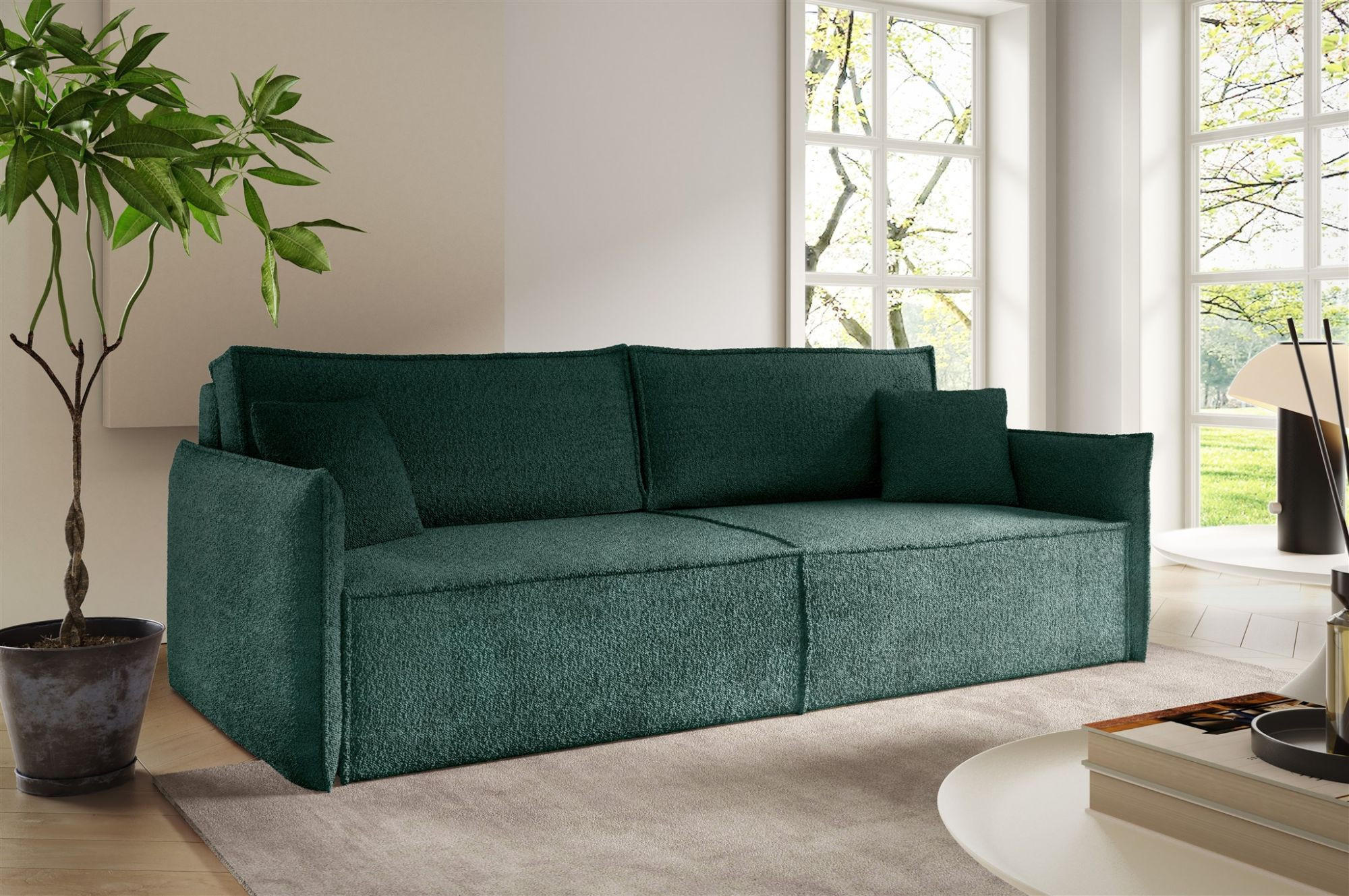 SCHLAFSOFA Lagos - Grün, Holzwerkstoff/Textil (221/70/105cm) - Fun Möbel