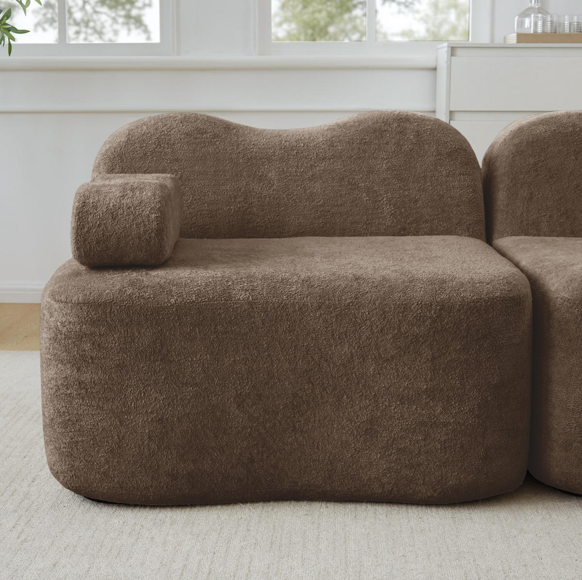 SOFA 192/167/70 cm in Braun aus Samt, modular und rahmenlos - Braun, Textil (167/70/192cm) - Flora Grace
