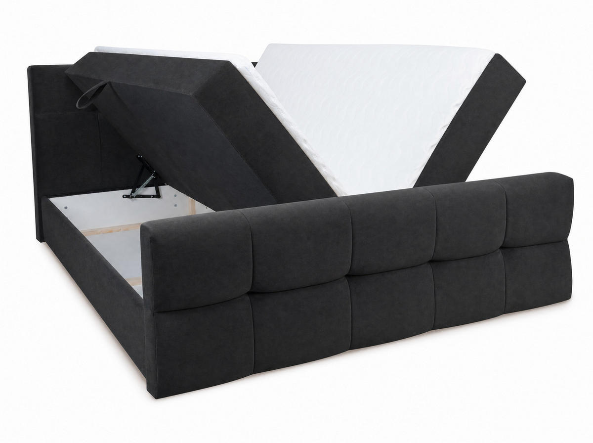 BOXBETT Modena 2 grau 160/200 cm - Grau, Textil (160/200cm) - wonello