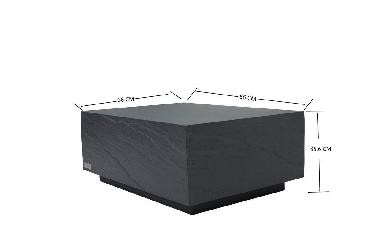 COUCHTISCH COLORADO aus GF-Beton Rechteck, Wetterbeständig, 86x66x36 cm - Dunkelgrau, Naturmaterialien (86/66/36cm) - Elementi