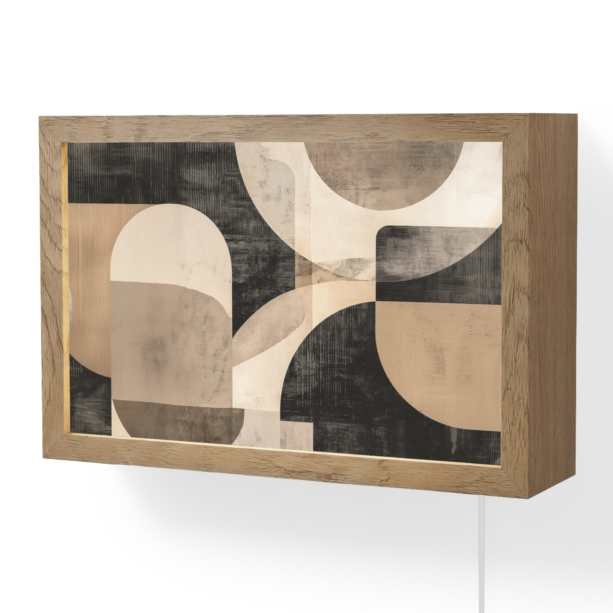 WANDLEUCHTE Abstrakt - Formen - Modern - Beige 30x20 cm - Grau, Holzwerkstoff (30/20/8cm) - OnlyWow