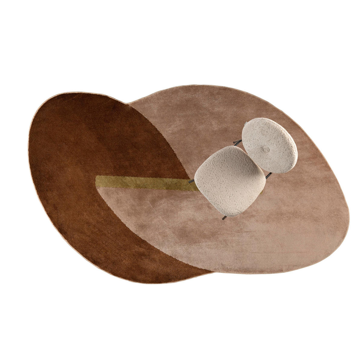TEPPICH Phila 160x257 cm Terra - Braun, Kunststoff (257/160cm) - Zuiver
