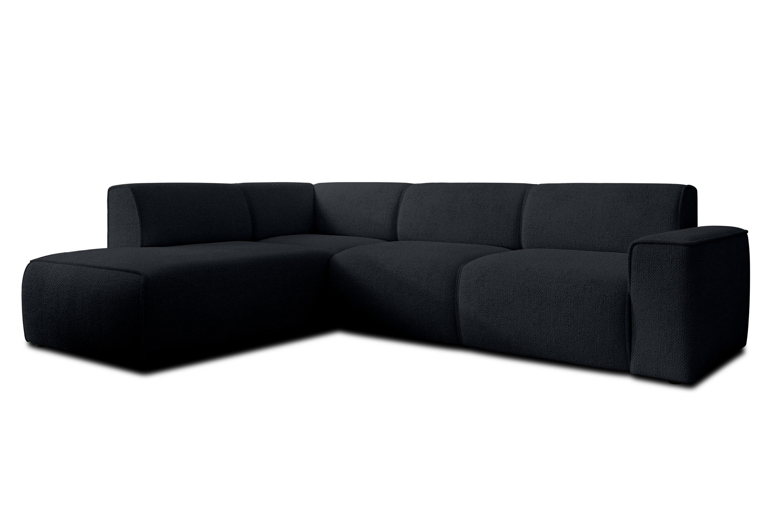 ECKSOFA L Form Didim Schwarz 292/220/78 cm – großes Sofa stilvoll & bequem L - Schwarz, Kunststoff/Textil (220/292cm) - AX Living