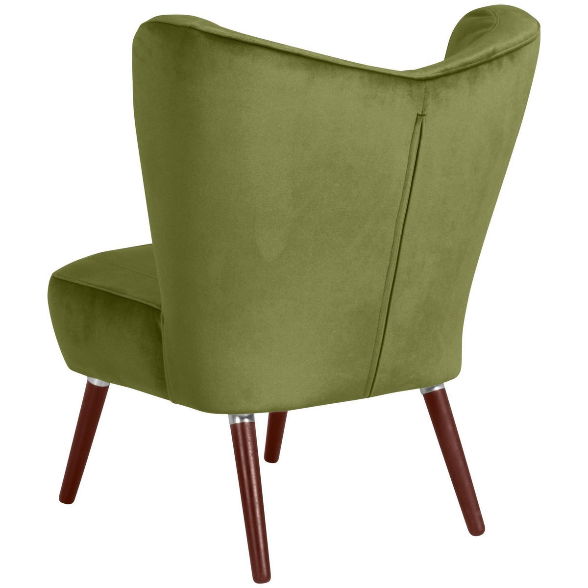 SESSEL Kathy Bezug Samtvelours Buche nussbaum dunkel / oliv - Grün, Kunststoff (70/86/69cm) - 58aufmkessel