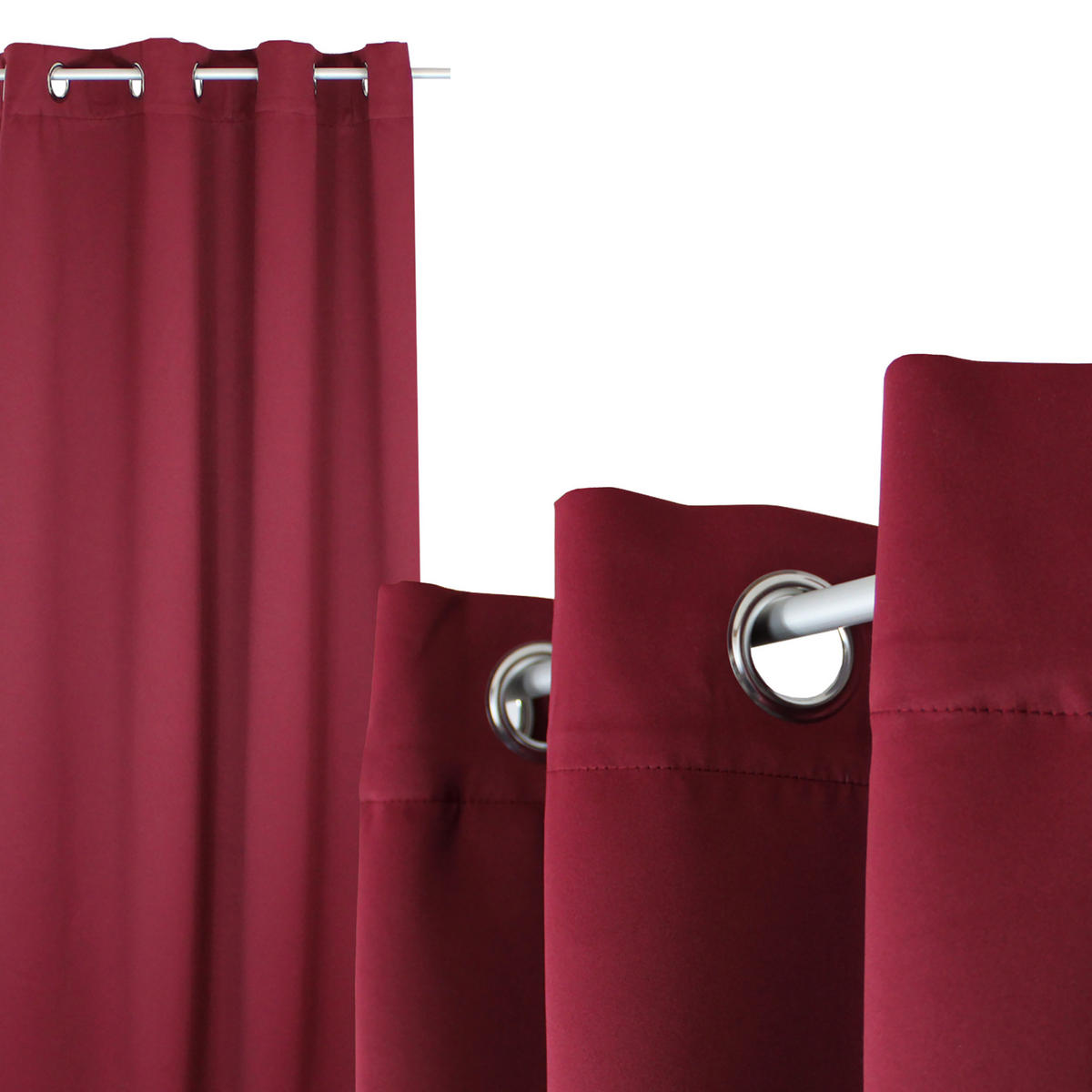 VERDUNKELUNGSVORHANG Ösen 140/245 cm Bordeaux - Bordeaux, Textil (140/245cm) - TiborTex