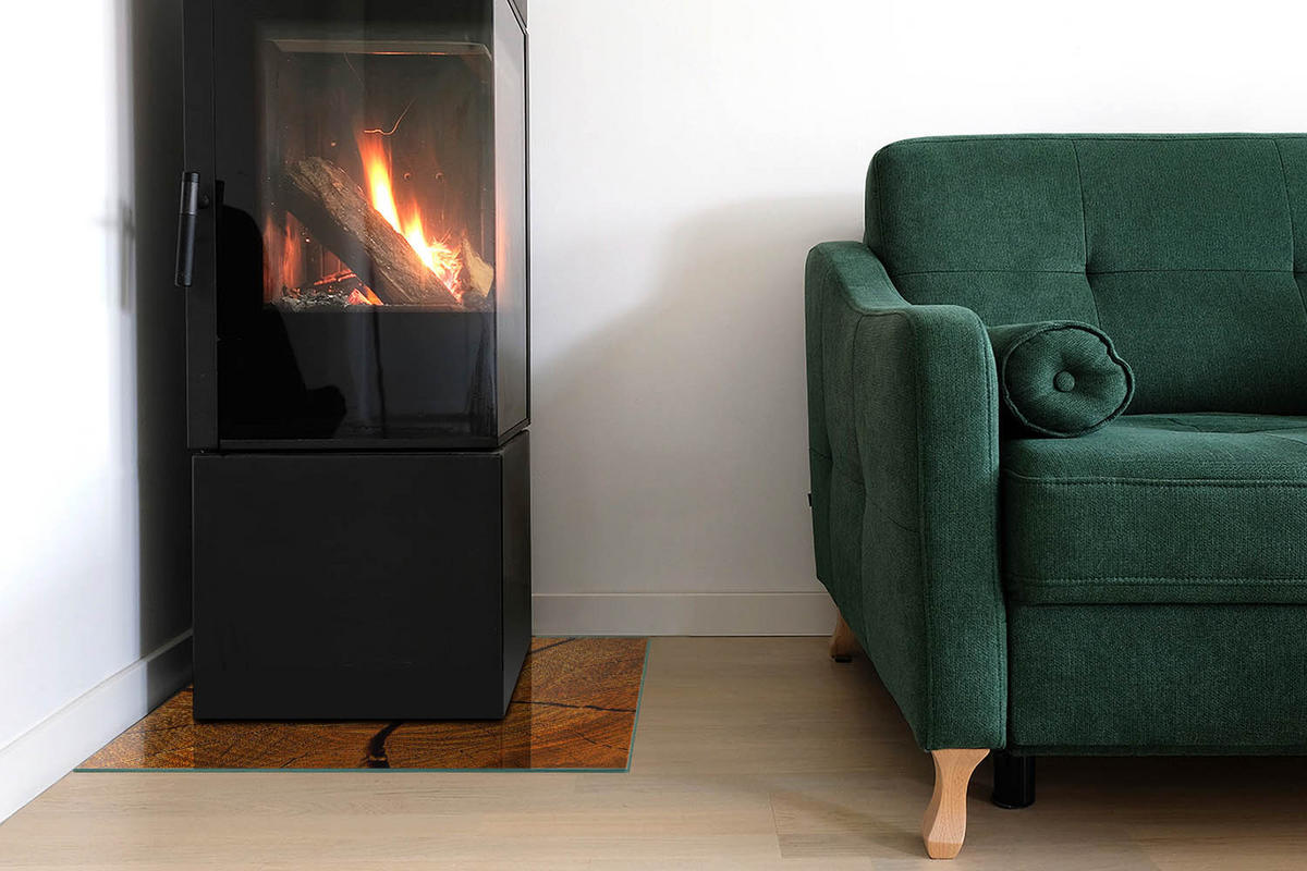 GLASPLATTE für Kamin 50x50 cm - Orange, Glas (50/50/0.4cm) - TULUP