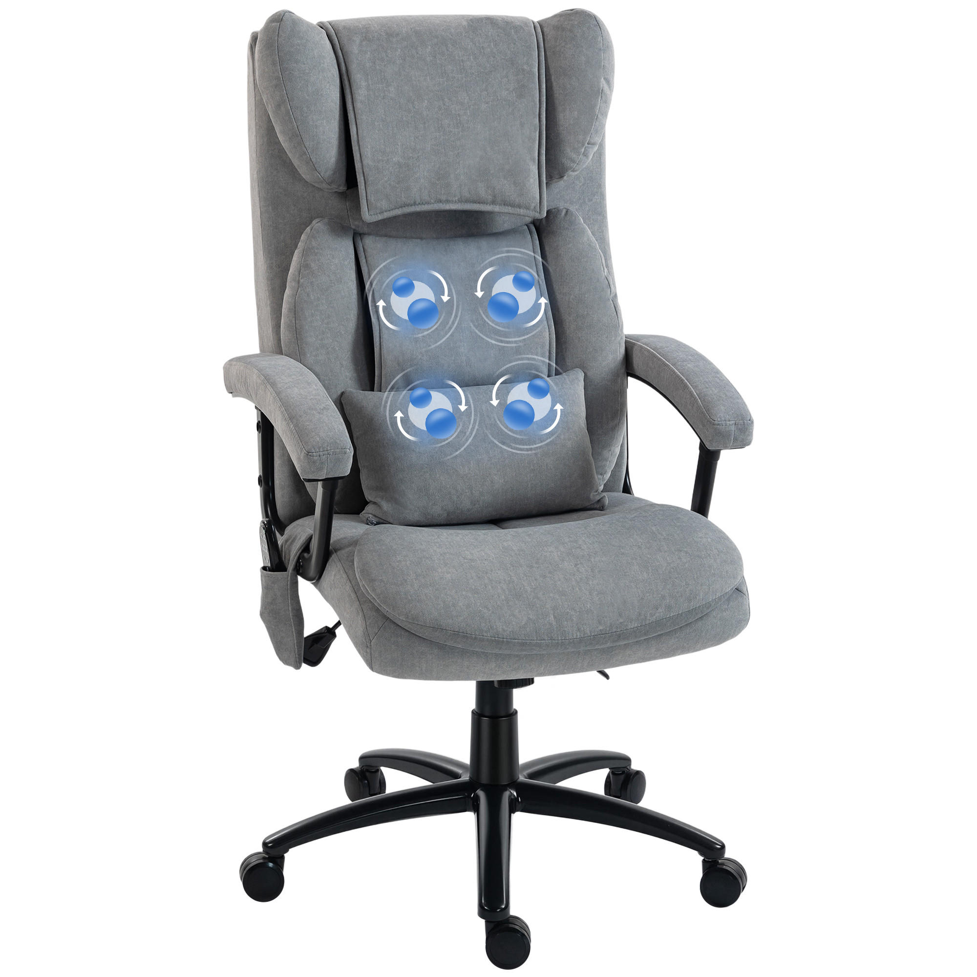 BÜROSTUHL DE-05237 4 Knetpunkte, Butterfly-Lehne & breiter Sitz Grau - Grau, Metall (70.5/122/76cm) - ComfortXL