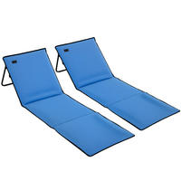 STRANDLIEGE, klappbar, verstellbare Rücklehne, Tragegurt, weiche Polsterung, Stahlrahmen, Blau, 142x51x40cm - Blau, Metall (142/40/51cm)