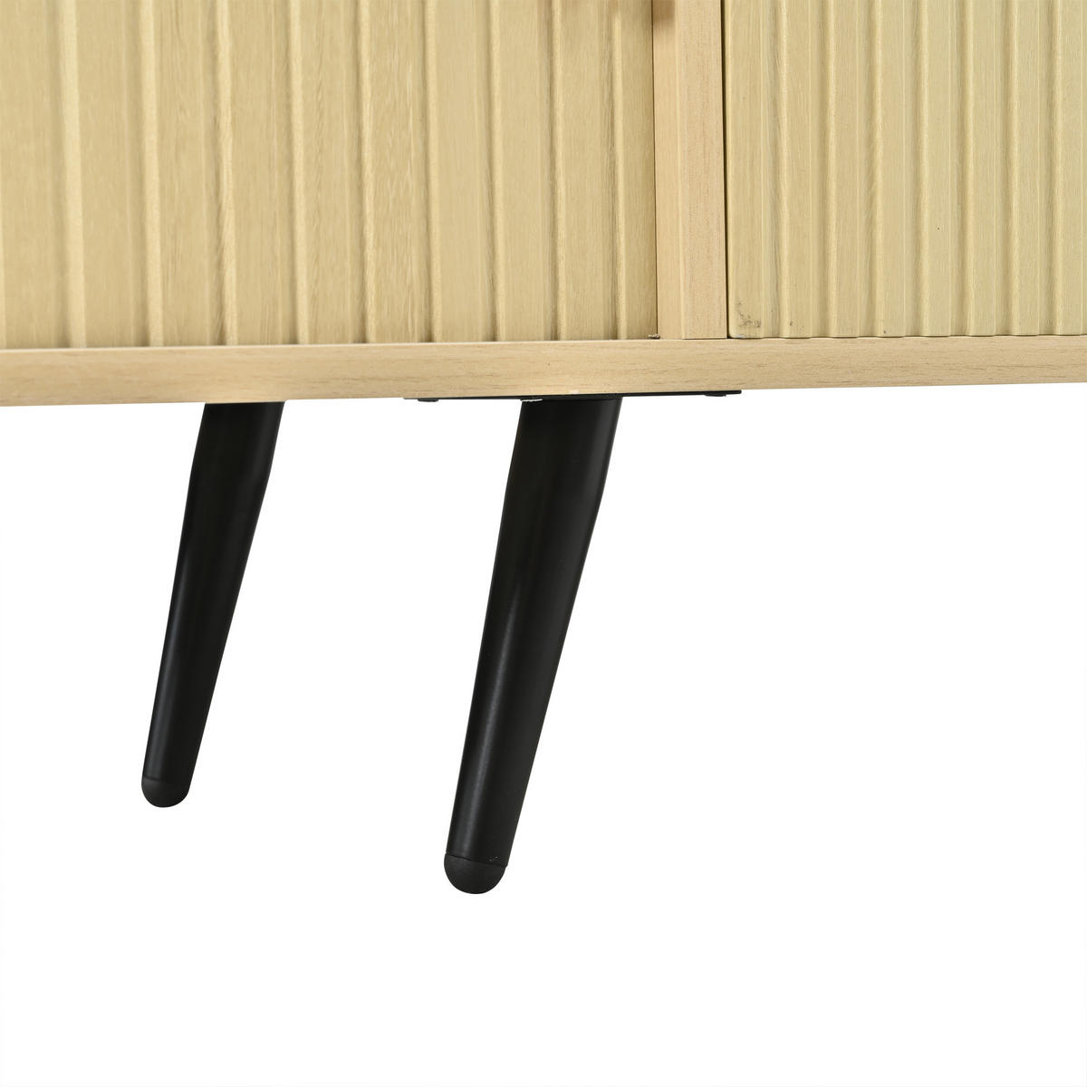 LOWBOARD DE-40406 4 Schubladen mit Rolltür und Streifen-Design Holzfarbe - Naturfarben, Holzwerkstoff (180/45/40cm) - ComfortXL