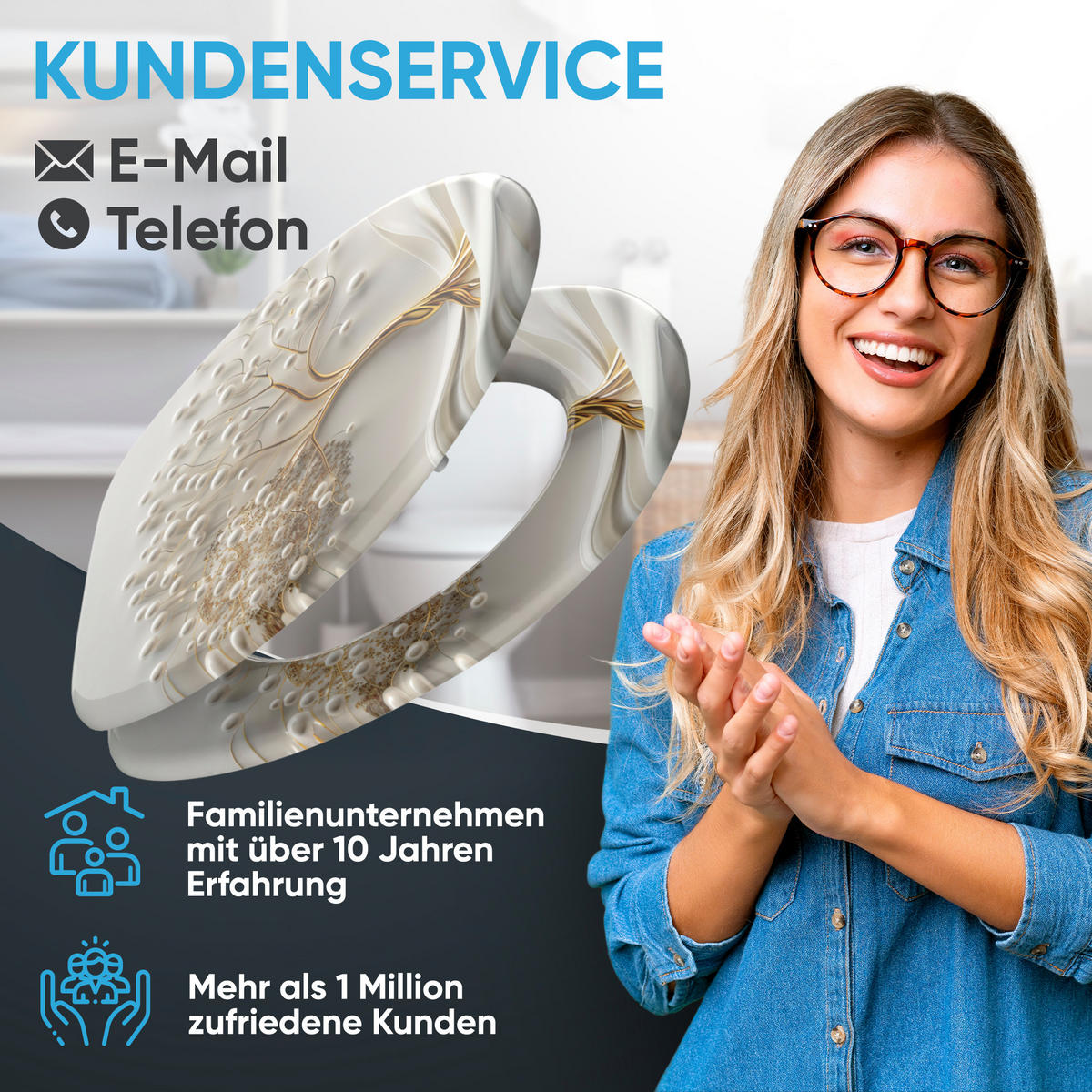 WC Sitz mit Absenkautomatik Tree of Life - Weiß, Holzwerkstoff (38/6/47cm) - Sanilo