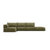 ECKSOFA links Kaelle aus Chenille-Stoff grün 5 Sitzplätze - Grün, Textil (171/364cm) - Micadoni