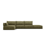ECKSOFA links Kaelle aus Chenille-Stoff grün 5 Sitzplätze - Grün, Textil (171/364cm) - Micadoni