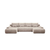 PANORAMASOFA Ivana 4 Sitzplätze Taupe - Taupe, Holz (350/85/172cm) - Petits-meubles