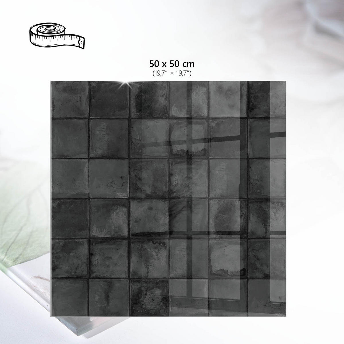 TISCHPLATTE 50x50 cm – Fliesenmosaik - Beige, Glas (50/50/0.4cm) - Wallfluent