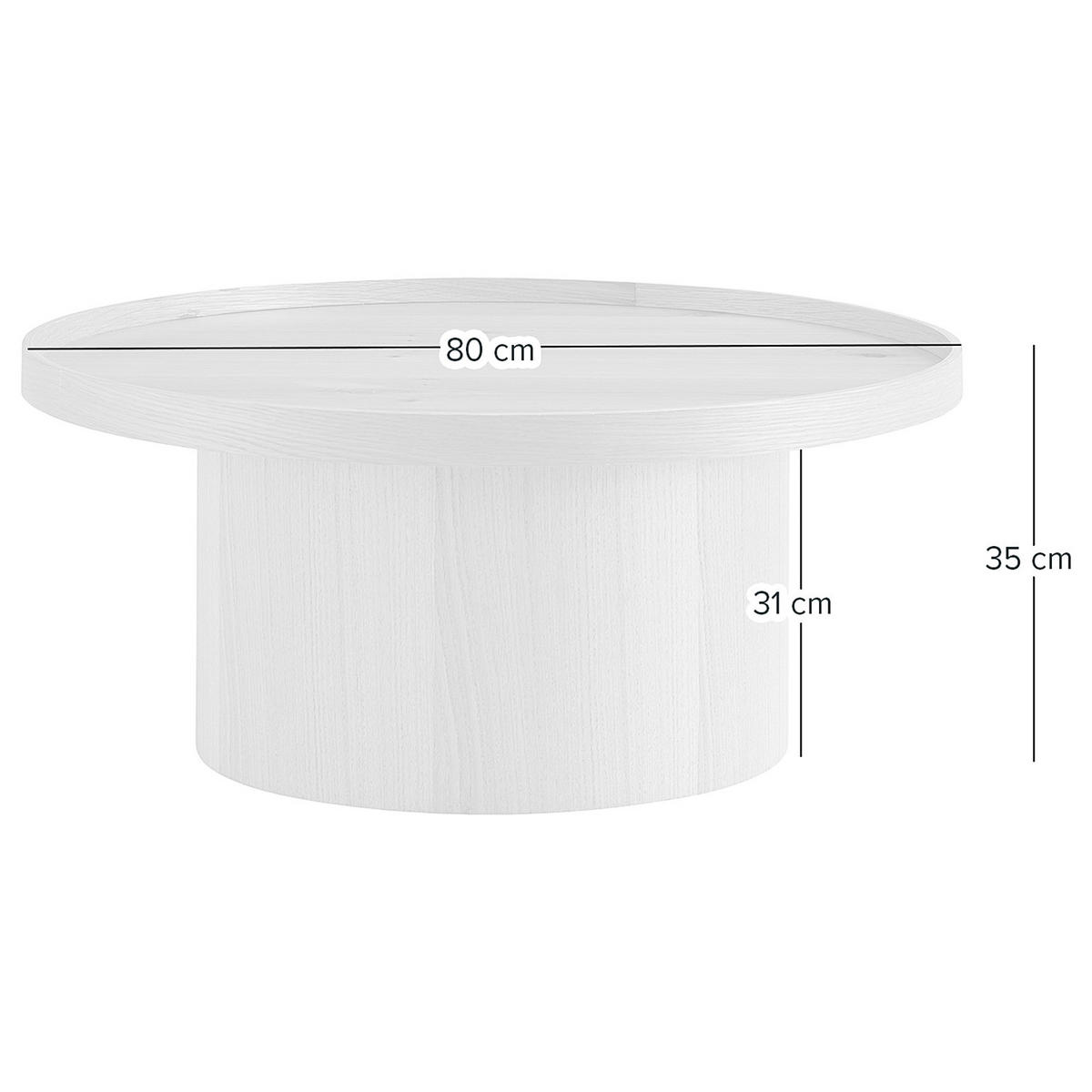 COUCHTISCH - Echtholzfurnier - Eichefarben, Holzwerkstoff (80/80/35cm) - home24