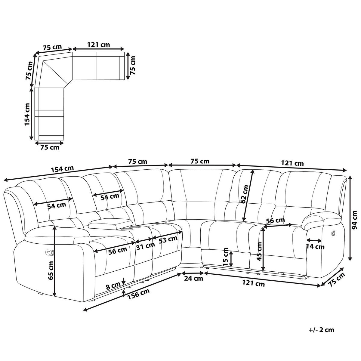 ECKSOFA Polsterbezug Dunkelgrau Rokke - Dunkelgrau, Textil (229/196cm) - Beliani