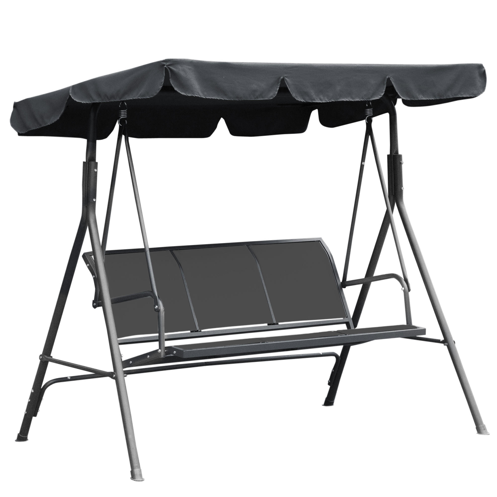GARTENSCHAUKEL Grau 3-Sitzer - Grau, Metall (170/153/108cm) - PANGIVO