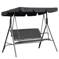 GARTENSCHAUKEL Grau 3-Sitzer - Grau, Metall (170/153/108cm) - PANGIVO