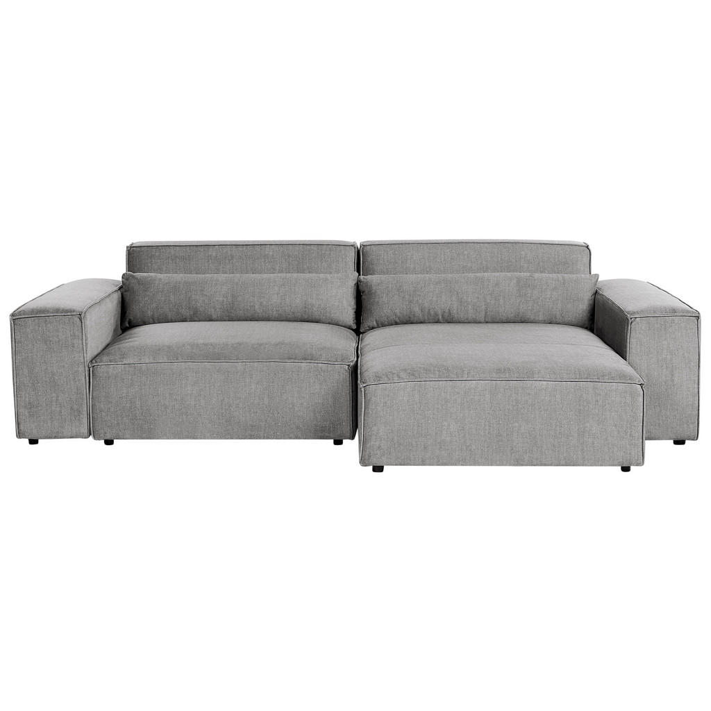 COLȚAR modul cu 3 locuri pe partea stângă gri textil Hellnar