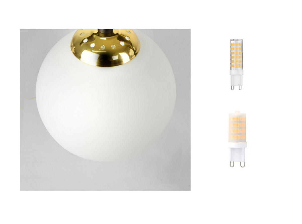 PENDELLEUCHTE Milano Glas - Goldfarben/Schwarz, Glas/Metall (30/30/90cm) - kiki design