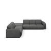 ECKSOFA links Molino aus strukturiertem Stoff dunkelgrau 6 Sitzplätze - Dunkelgrau, Textil (250/315cm) - Micadoni
