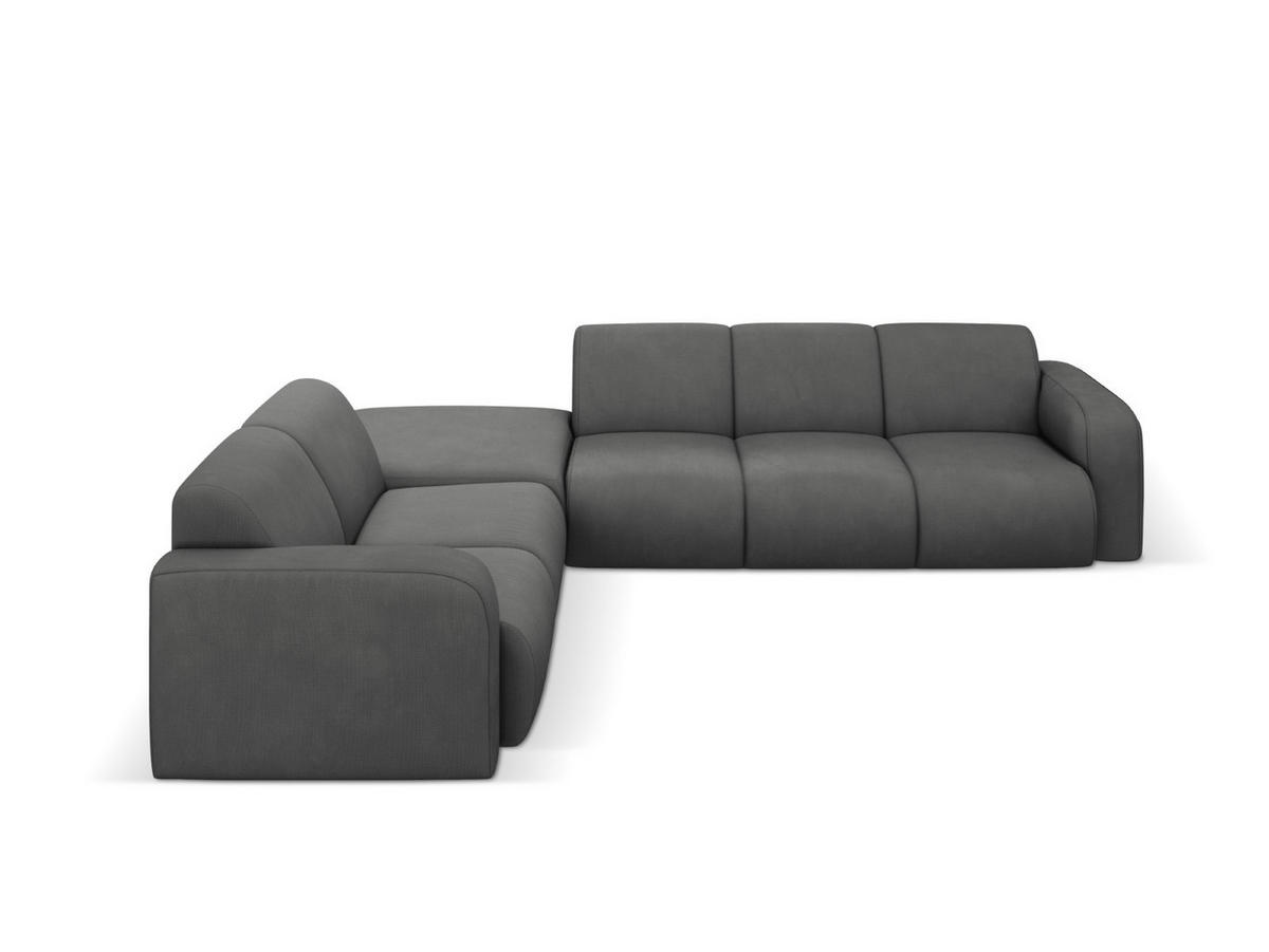 ECKSOFA links Molino aus strukturiertem Stoff dunkelgrau 6 Sitzplätze - Dunkelgrau, Textil (250/315cm) - Micadoni