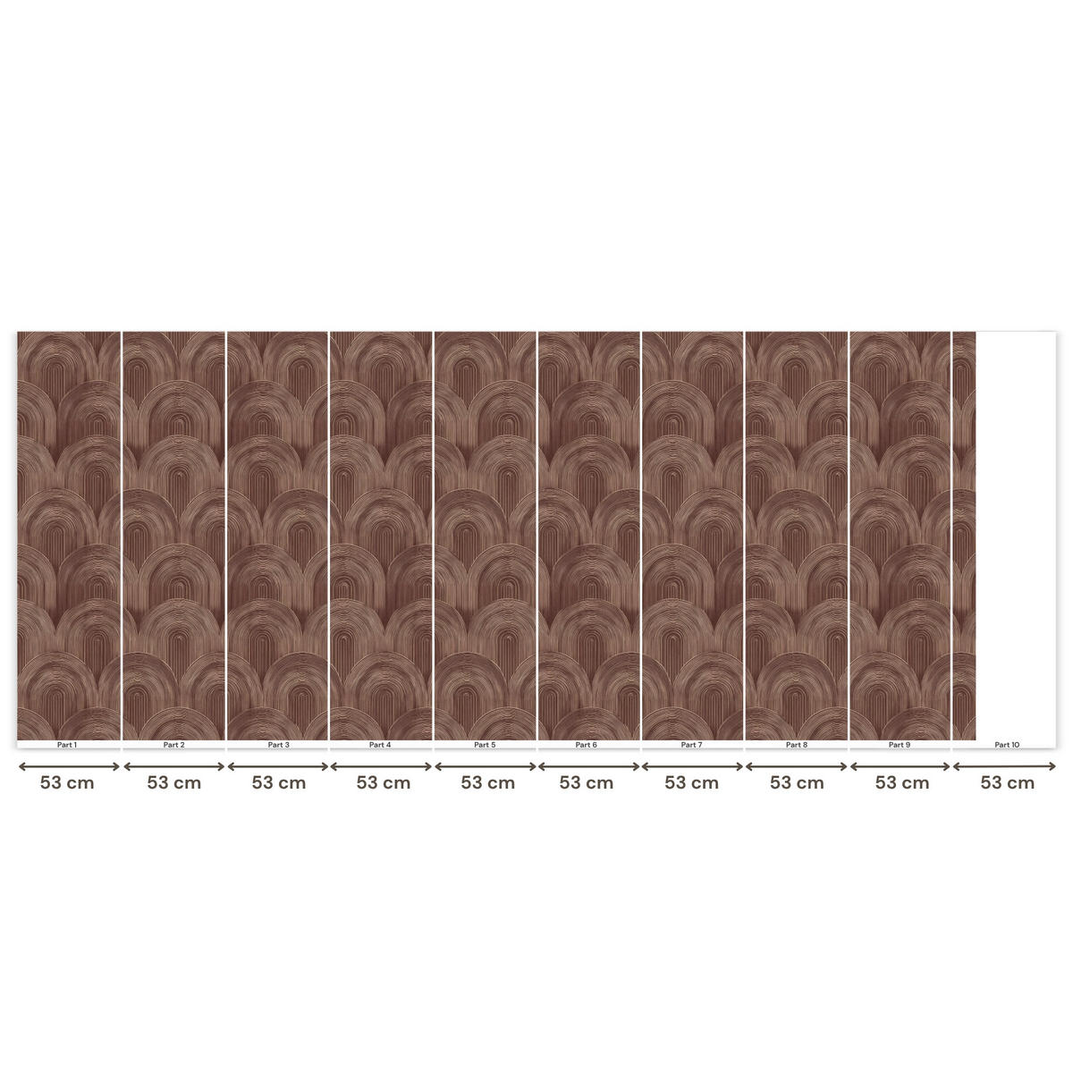 TAPETE - Rhythmic - Aufschlag - Braun - 450x200 cm - Dunkelbraun, Papier (450/200cm) - OnlyWow