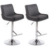 BARHOCKER Cludo, 2er Set, Gestell Metall in Chromoptik, Kunstleder Grau - Chromfarben/Grau, Kunststoff/Textil (43/100/50cm) - TPFLiving