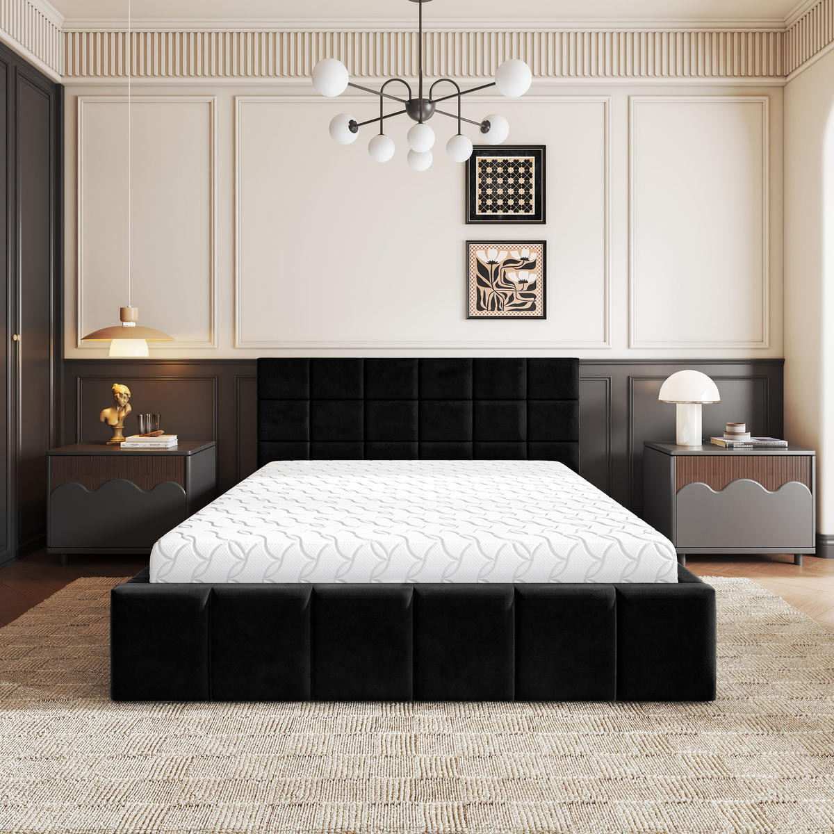 ČALOUNĚNÁ Postel VERTO 120x200 cm Černá - černá, kompozitní dřevo/textil (120/200cm) - MASSENO