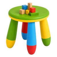 STOLIČKA Barevná dětská plastová výška sedu 26 cm - různobarevná, plast (28/26/28cm) - Relaxdays