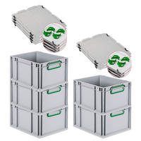 EUROBOX 5x Nextgen Color Mit Auflagedeckel 22x30x40cm Griffe Grün Geschlossen - Grün, Kunststoff (30/22/40cm) - PROREGAL
