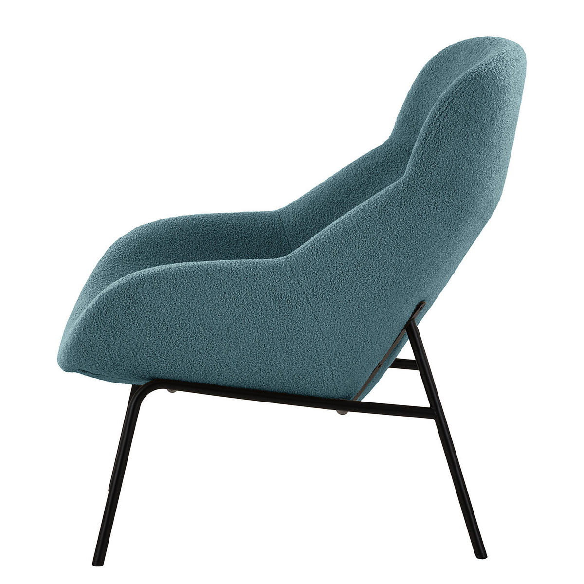 SESSEL - Blau/Schwarz, Textil/Metall (73/102/92cm) - home24