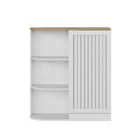 ECKVITRINE 68/25/76 cm weiß/eiche aus MDF mit offenen Fächern - Weiß, Holzwerkstoff (68/76/25cm) - OKWISH