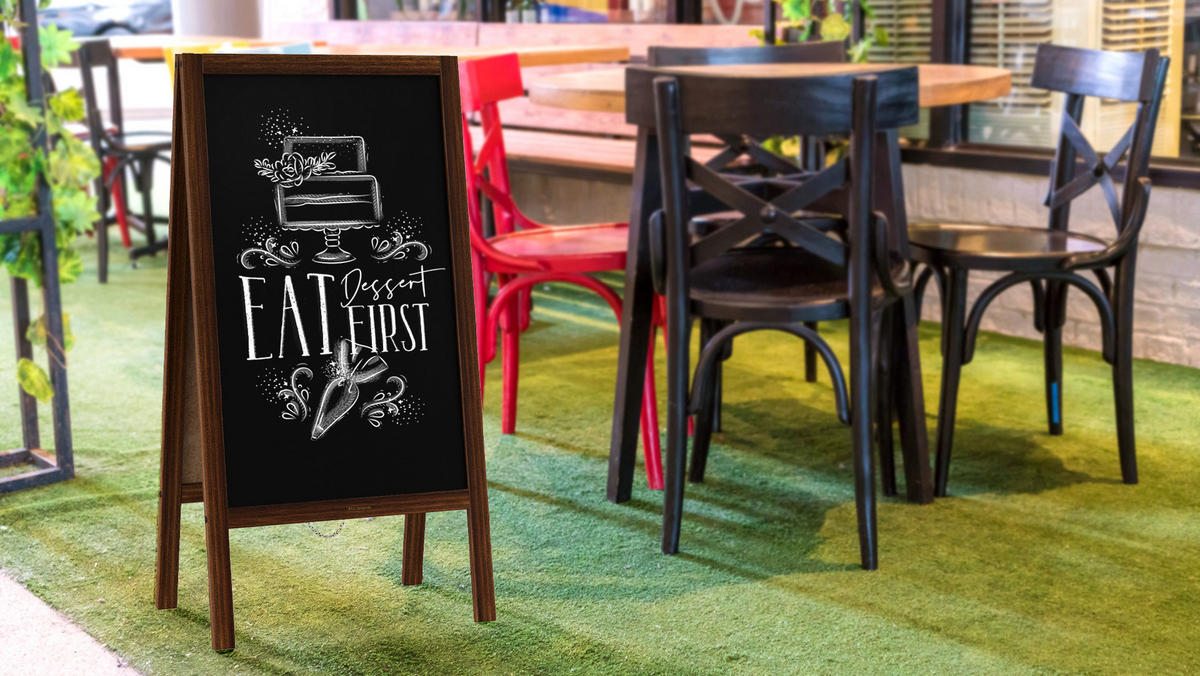 KUNDENSTOPPER - lackierter Holzrahmen 100x49,5cm - Braun, Holz (100/60/2cm) - ALLboards