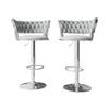 BARHOCKER-SET Muz BS-1141/CM (2 Stück in Samt) - Chromfarben/Grau, Textil/Metall (50/76/48cm) - MIRJAN24