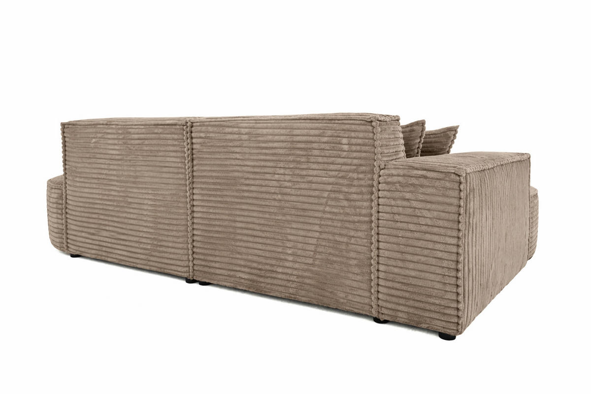 ECKSOFA L-Form, Cordstoff Velo, Beige, Links, Modena Studio - Beige, Holz (236/165cm) - Kaiser Möbel