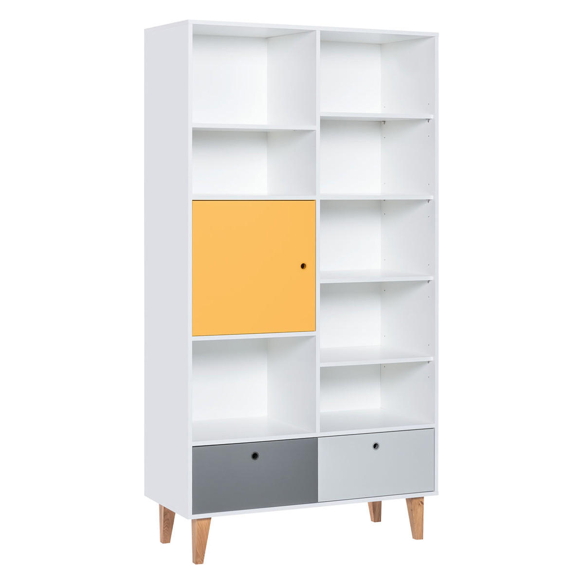 KNIHOVNA Žlutý - žlutá, kompozitní dřevo (45/201.5/105cm) - Petits-meubles