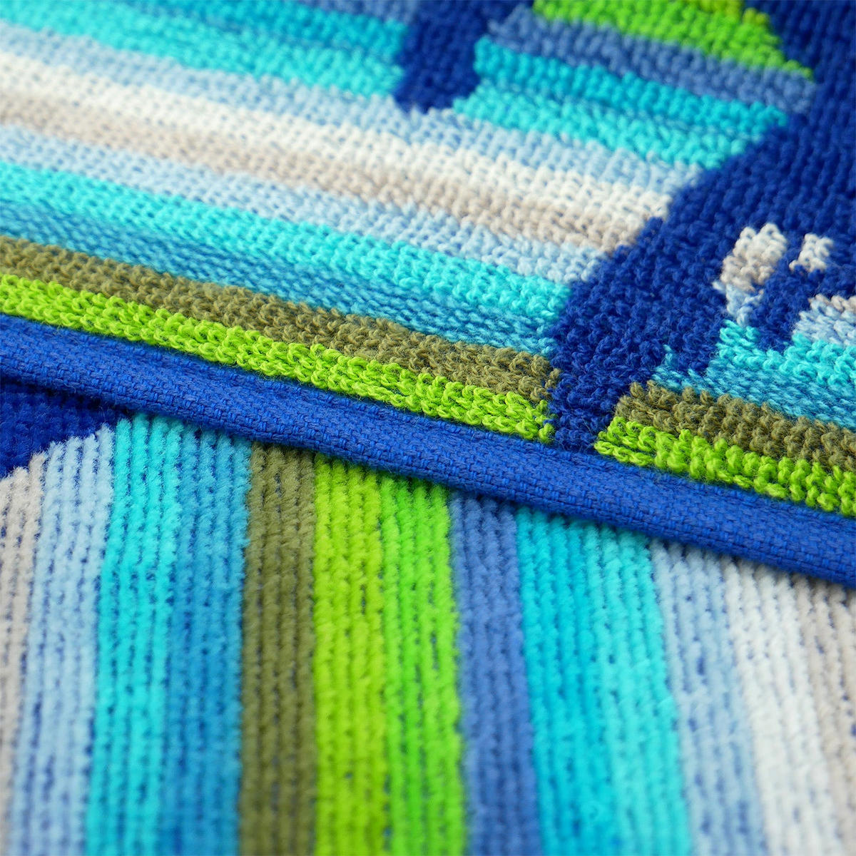 STRANDTUCH aus Veloursfrottee Jacquard Blau 140x180 400g/m² - Nyaralas - Blau, Textil (140/180cm) - LE COMPTOIR DE LA PLAGE