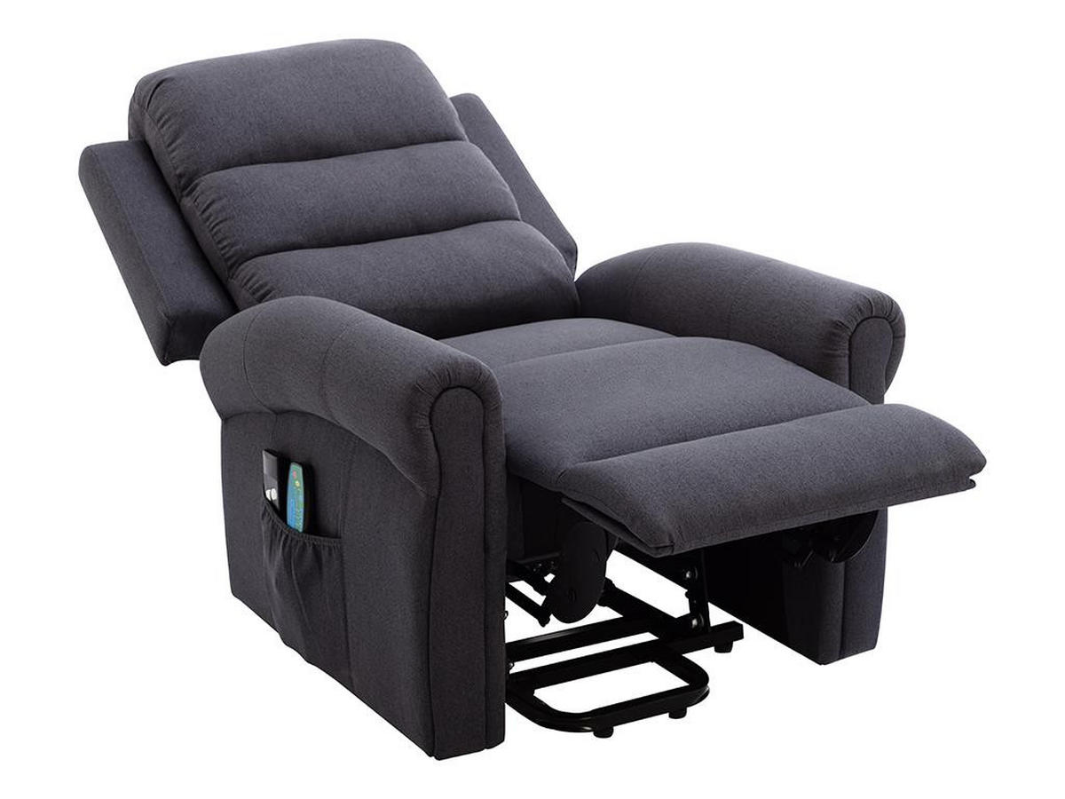 MASSAGESESSEL mit elektrischer Aufstehhilfe - Stoff - Anthrazit - LOVARI - Anthrazit, Textil (91/107/84cm) - Vente-Unique