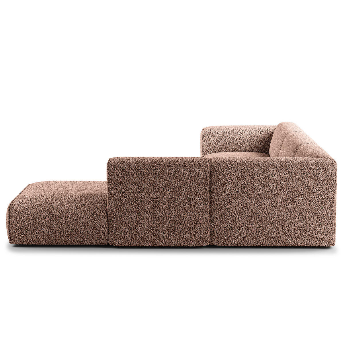 3-SITZER ECKSOFA mit Recamiere - Mauve/Schwarz, Kunststoff/Textil (295/231cm) - home24