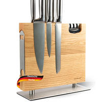 MESSERBLOCK magnetisch ohne Messer HYFO MIT MESSERSCHÄRFER Eiche - Braun, Holz (29/27/12cm) - DELUKE